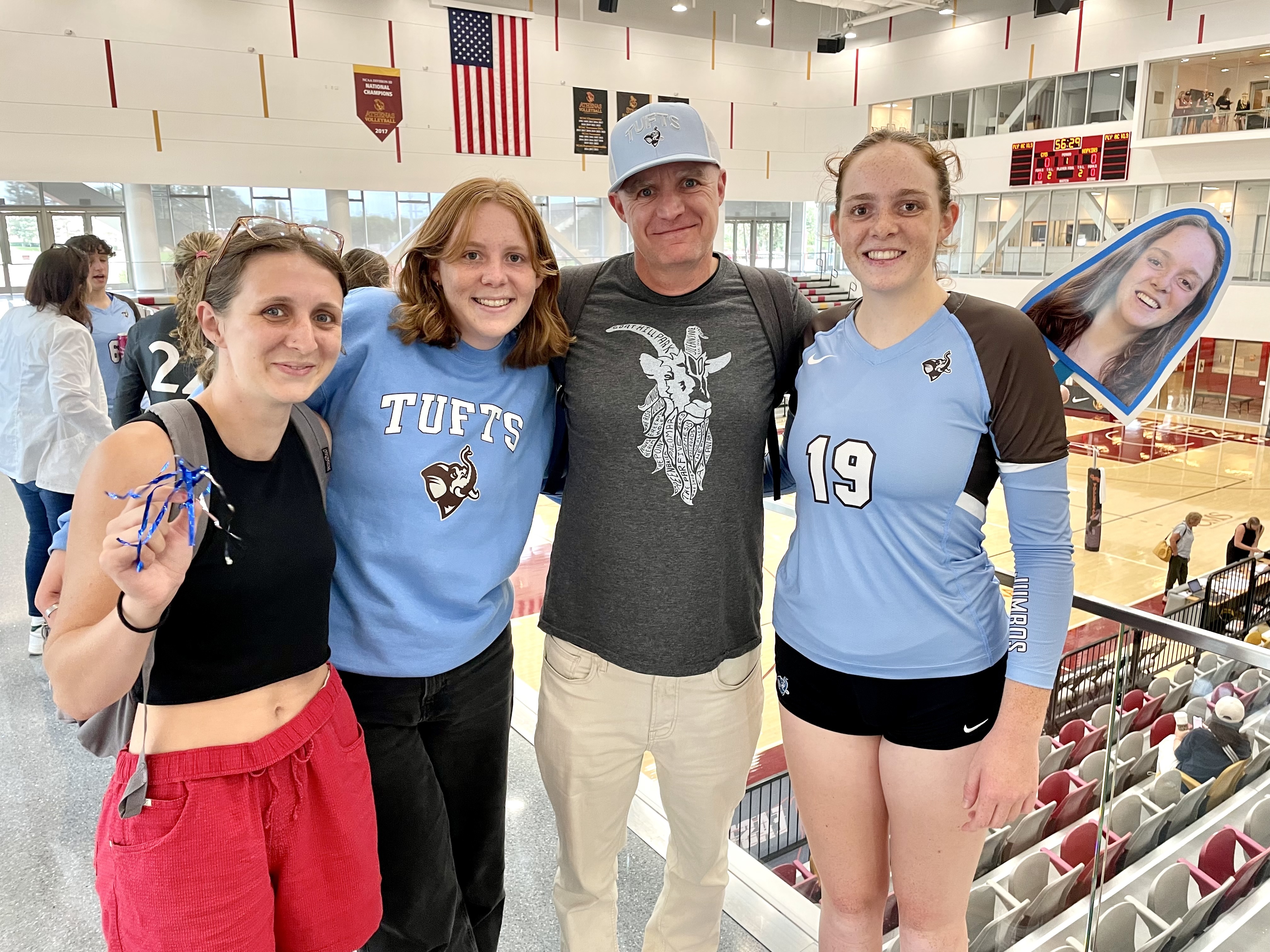 Nate with daughters at Tufts